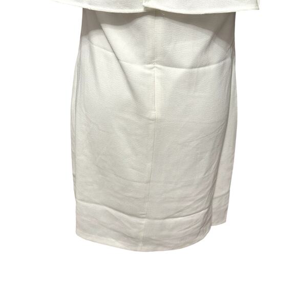Charles Henry Mini Dress Ruffle Style Zipper Closure Off Shoulder Ivory XS NWOT - Picture 7 of 9